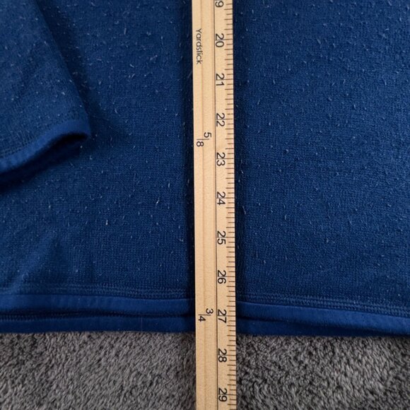 Patagonia Large Blue Fleece Pullover 1/4 Zip Jacket w/ Logo, Pocket Outdoors - Picture 3 of 13